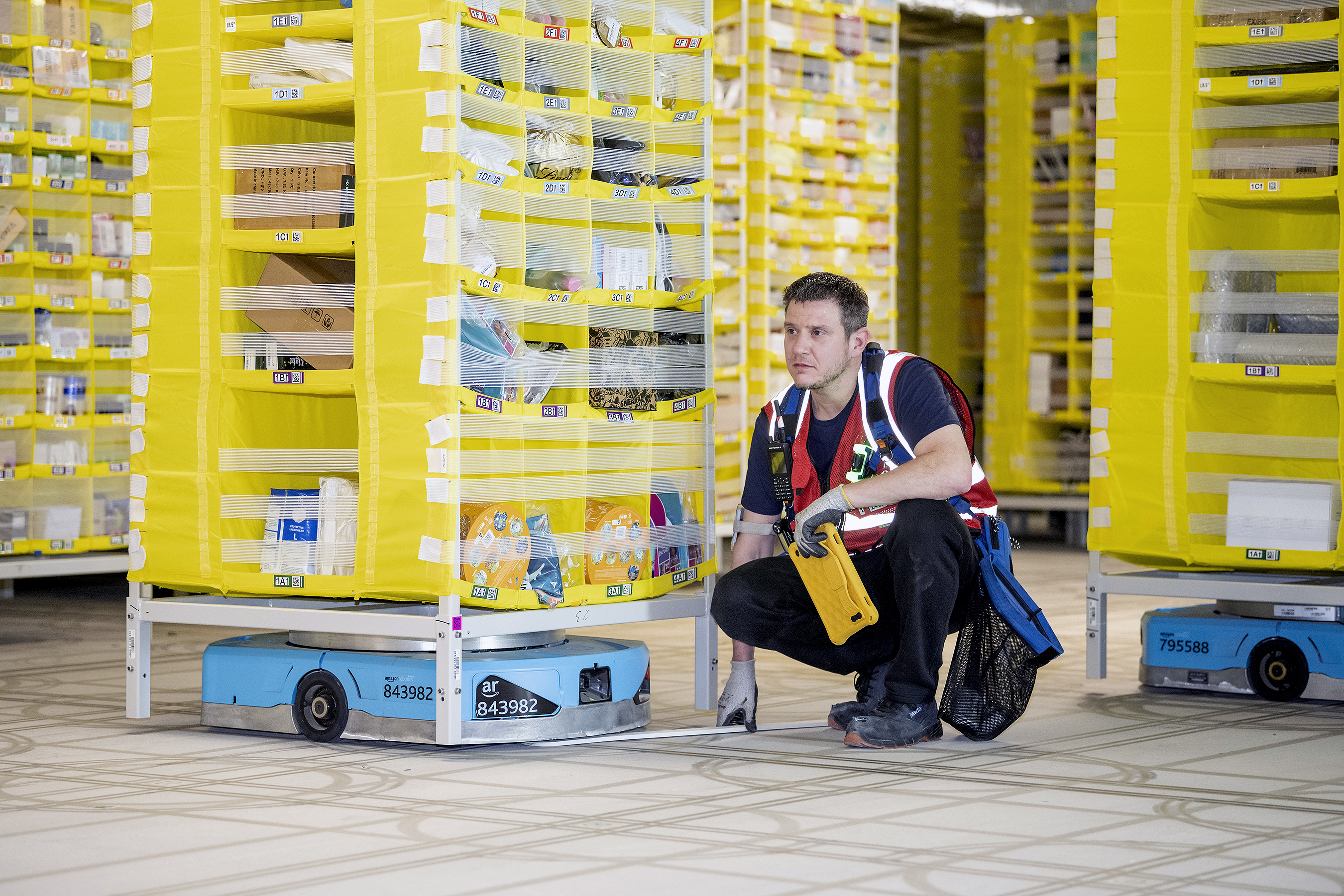 Amazon warehouse robotics showing fulfilment infrastructure behind UK deals