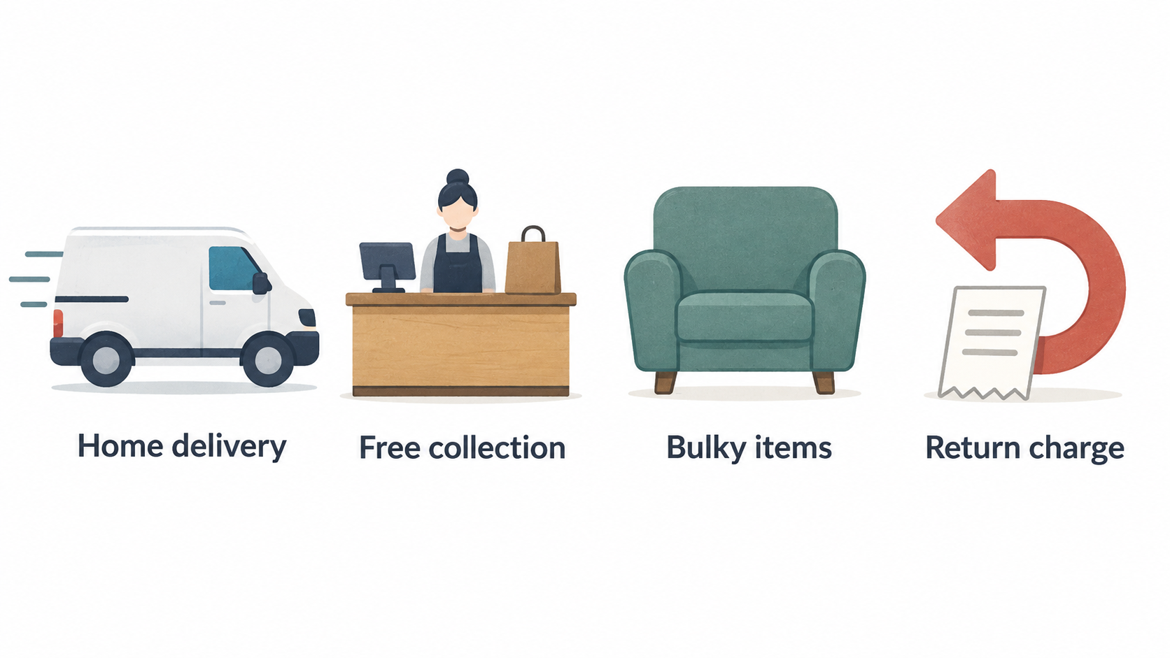 Show how the stated delivery and collection costs can reduce the value of a voucher, using the 5 code and 4.95 delivery example beside the 12 saving and 30 collection-charge