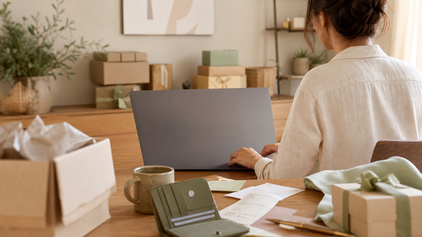 Online shopping cashback journey shown in a real retail checkout context